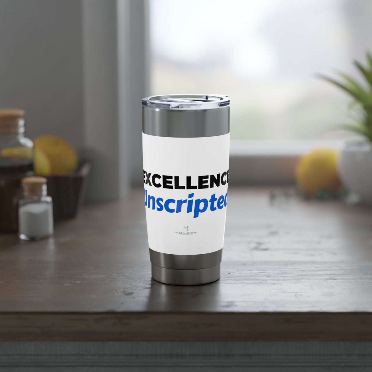 "Excellence Unscripted" 20oz White Tumbler