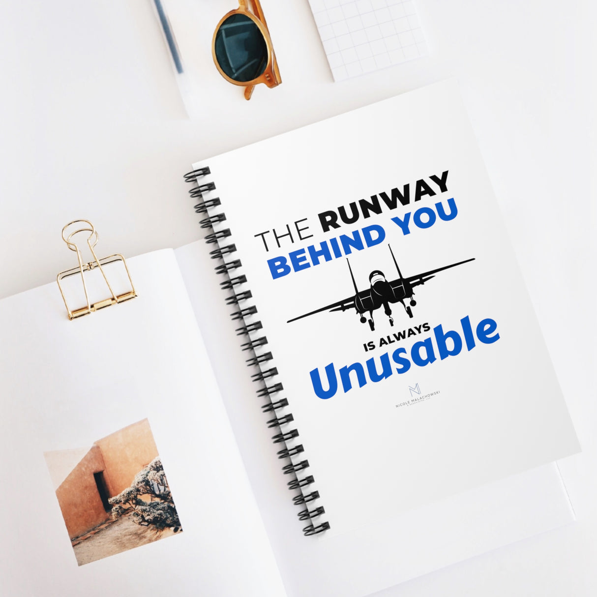 "The Runway Behind You" Spiral Notebook