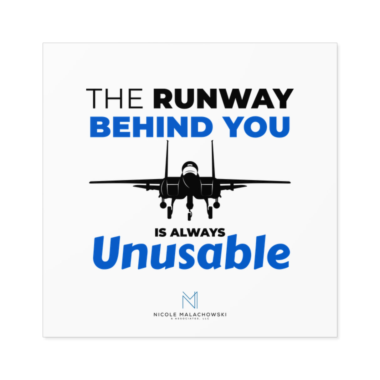 "The Runway Behind You" Square Stickers, Indoor/Outdoor