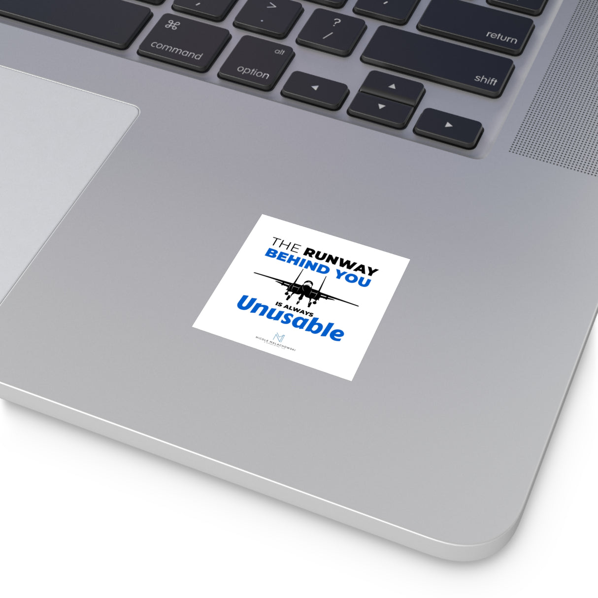 "The Runway Behind You" Square Stickers, Indoor/Outdoor
