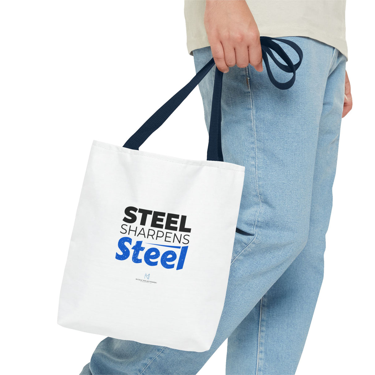 "Steel Sharpens Steel" Reusable Shopping Tote Bag