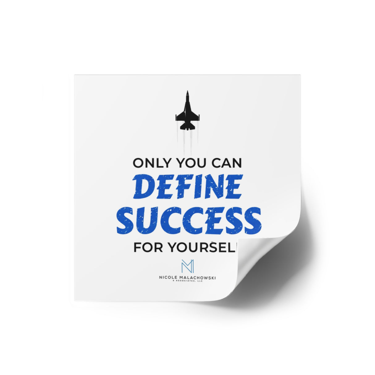 "Define Success" Square Stickers, Indoor/Outdoor