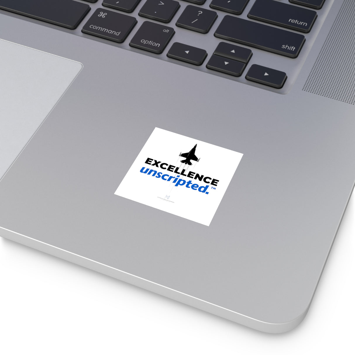 "Excellent Unscripted" Square Stickers, Indoor/Outdoor