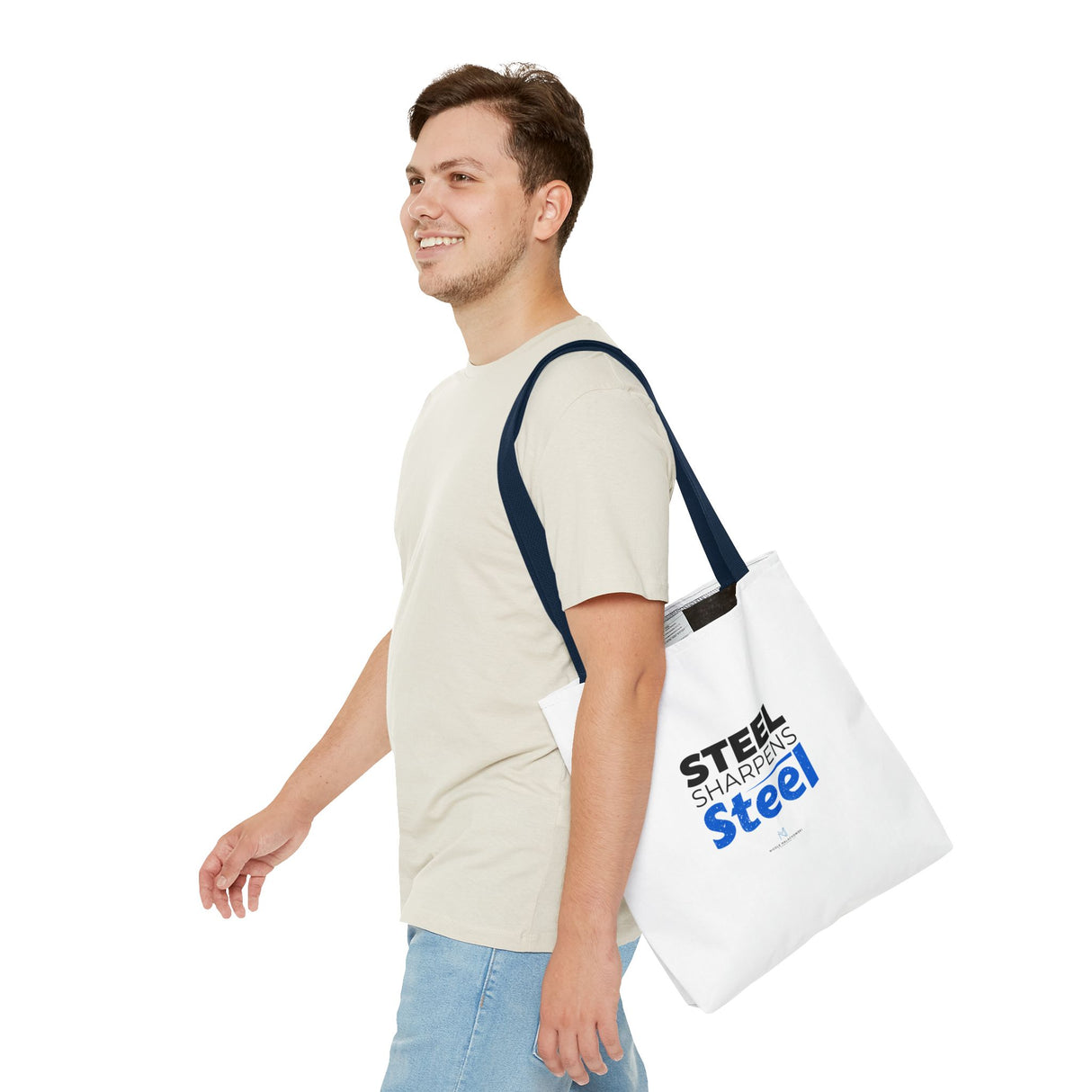 "Steel Sharpens Steel" Reusable Shopping Tote Bag