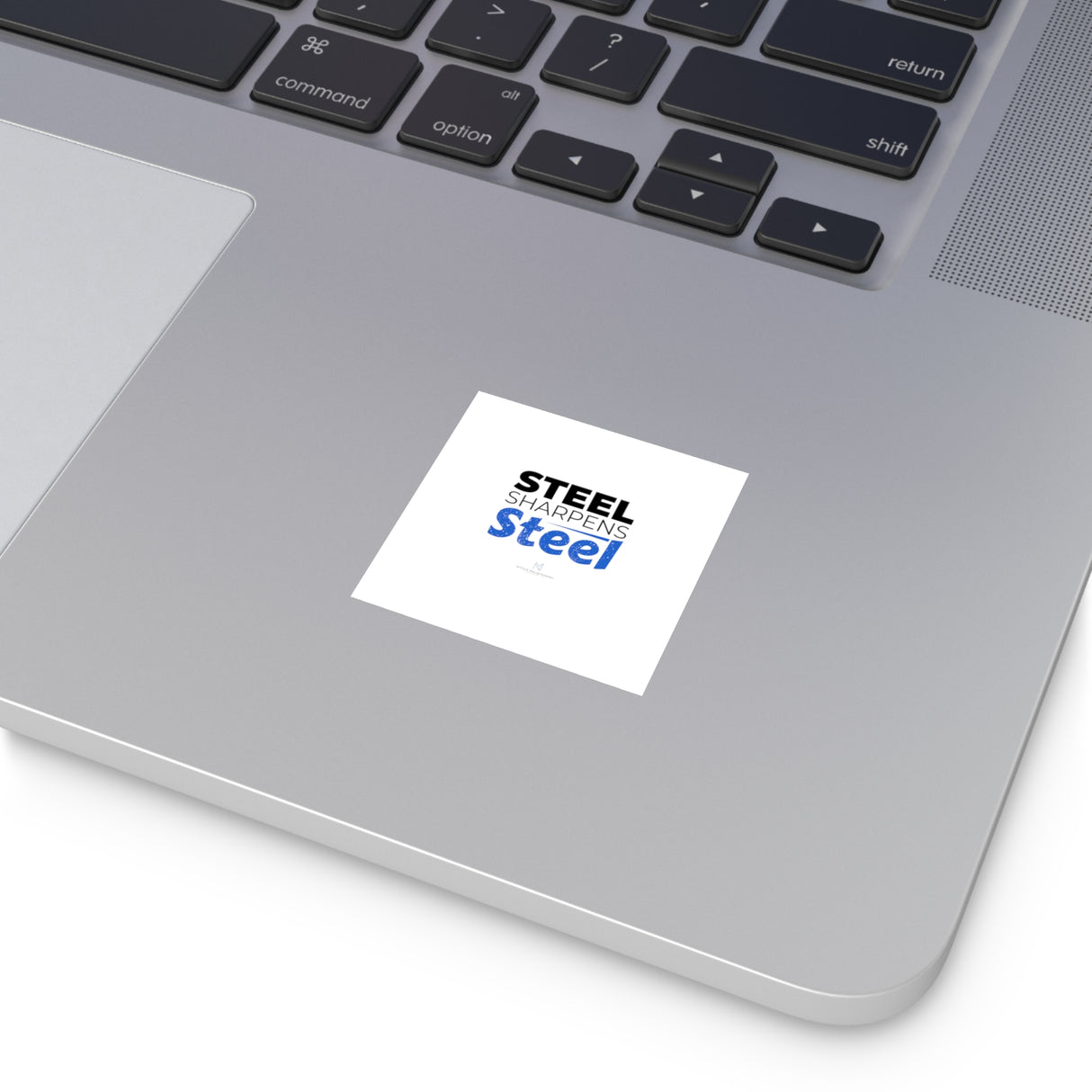 "Steel Sharpens Steel" Square Stickers, Indoor/Outdoor