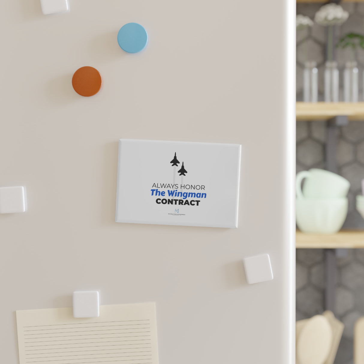 "Honor The Wingman Contract" Button Magnet, Rectangle