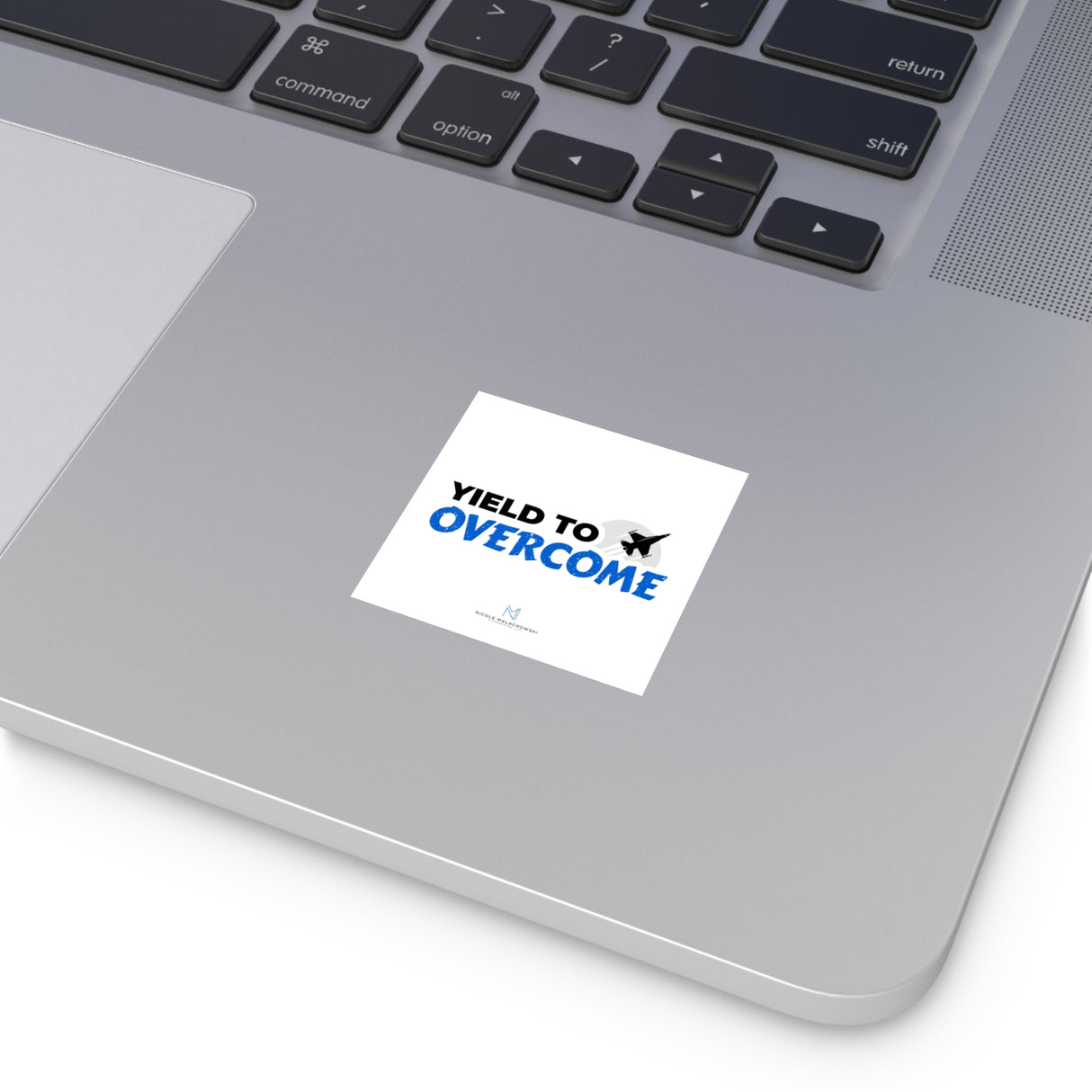 "Yield To Overcome" Square Stickers, Indoor/Outdoor