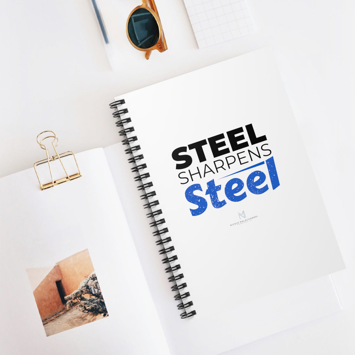 "Steel Sharpens Steel" Spiral Notebook
