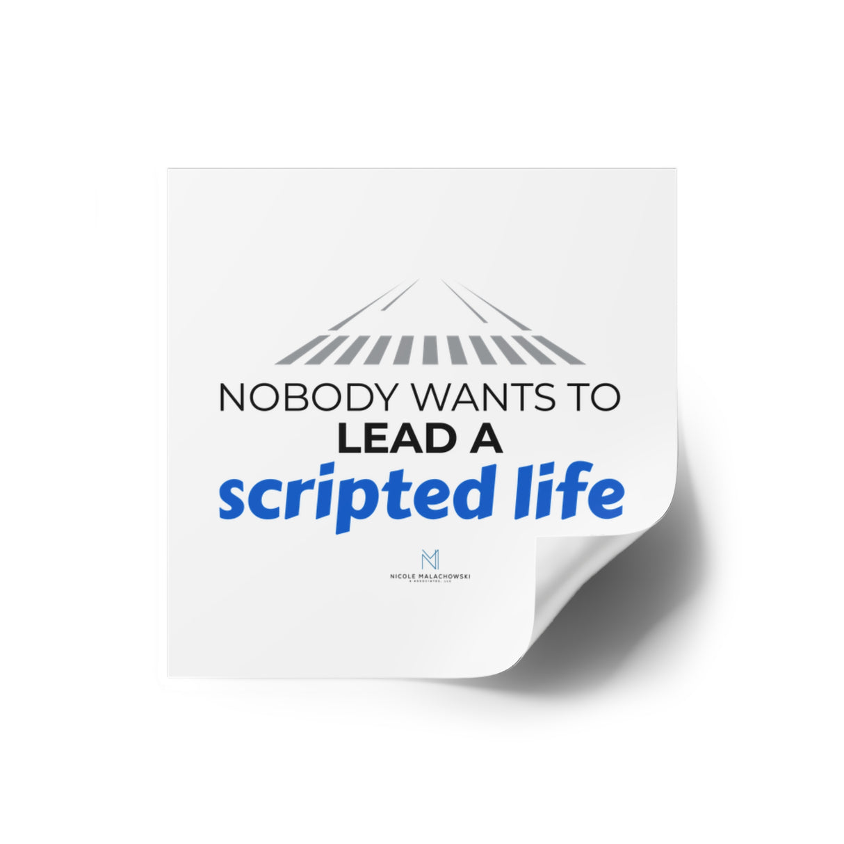 "Scripted Life" Square Stickers, Indoor/Outdoor