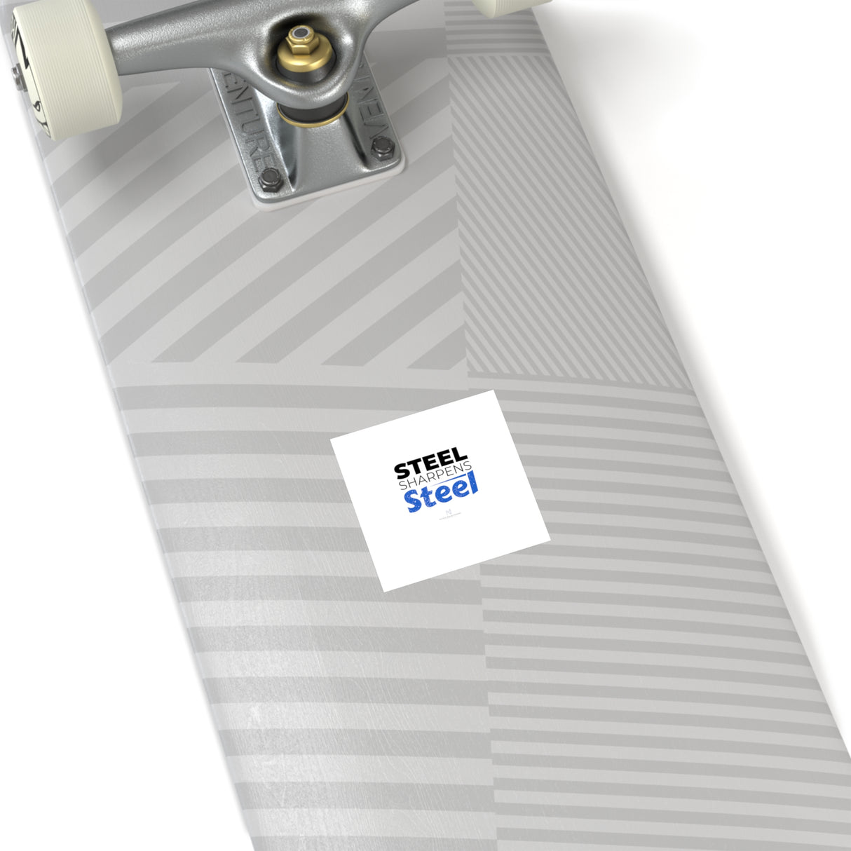 "Steel Sharpens Steel" Square Stickers, Indoor/Outdoor