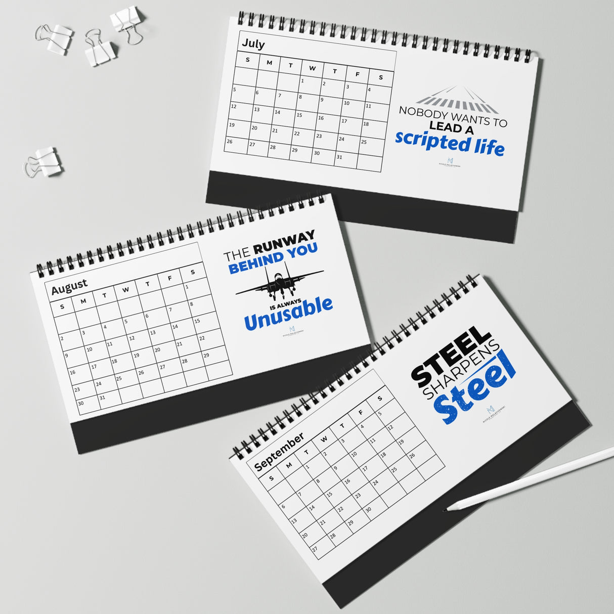 Desktop Quote Calendar 2026 — Corporate Logo Desk Calendar