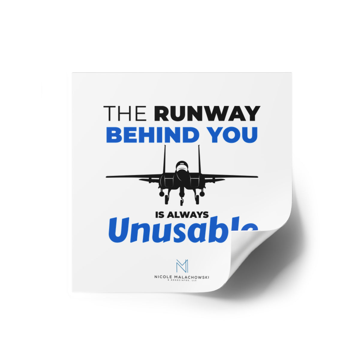 "The Runway Behind You" Square Stickers, Indoor/Outdoor