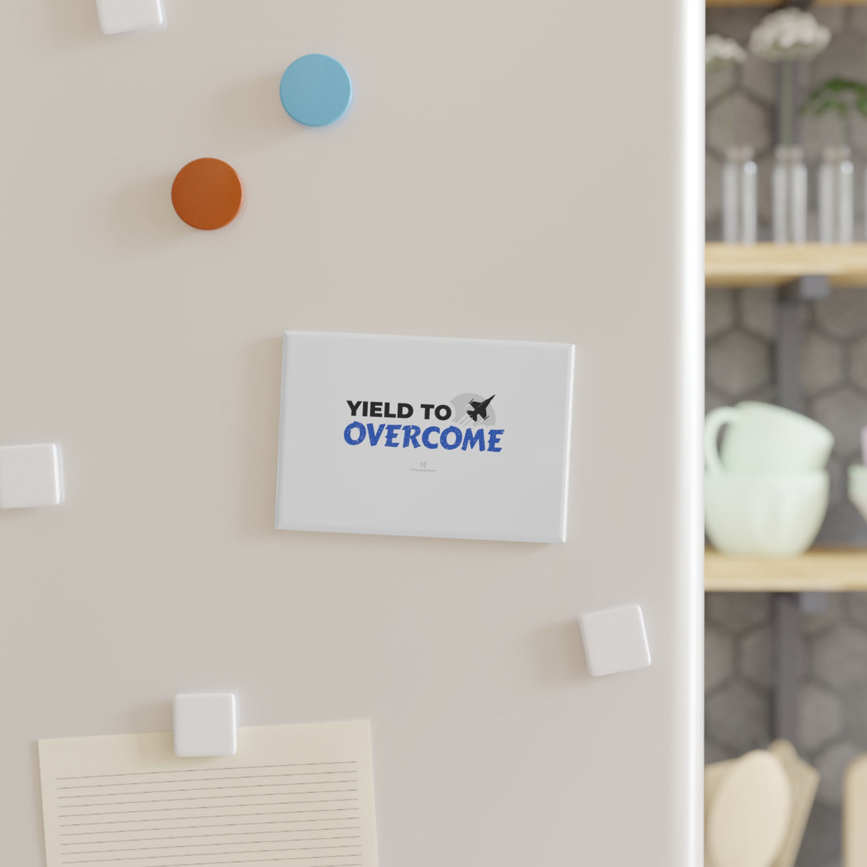 "Yield to Overcome" Button Magnet, Rectangle