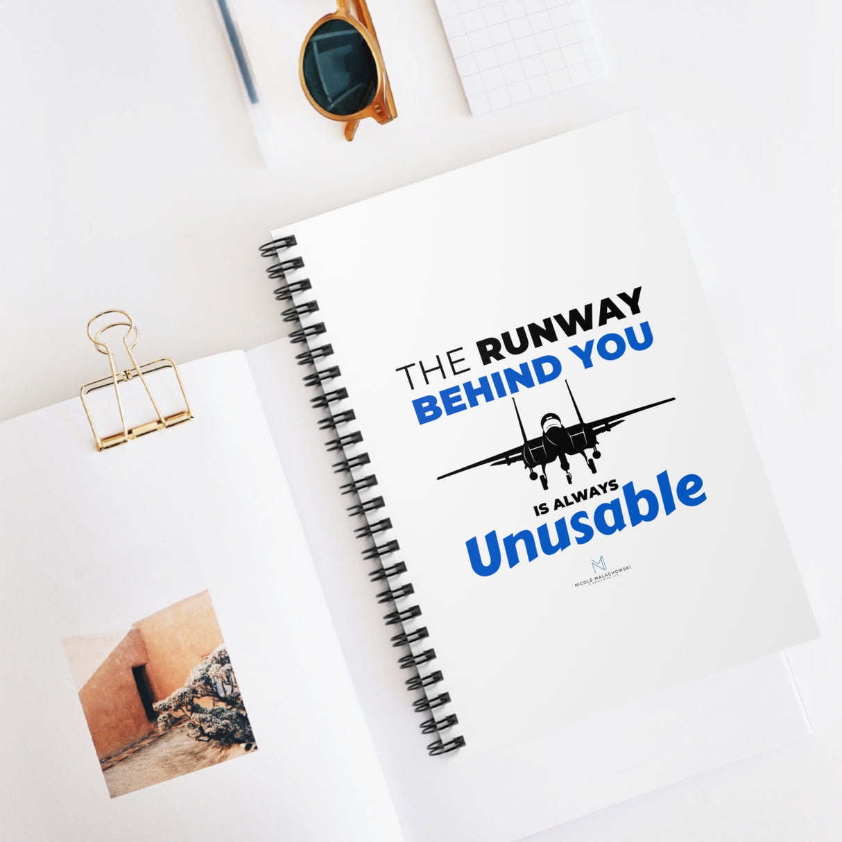 "The Runway Behind You" Spiral Notebook