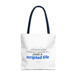 "Scripted Life" Reusable Shopping Tote Bag