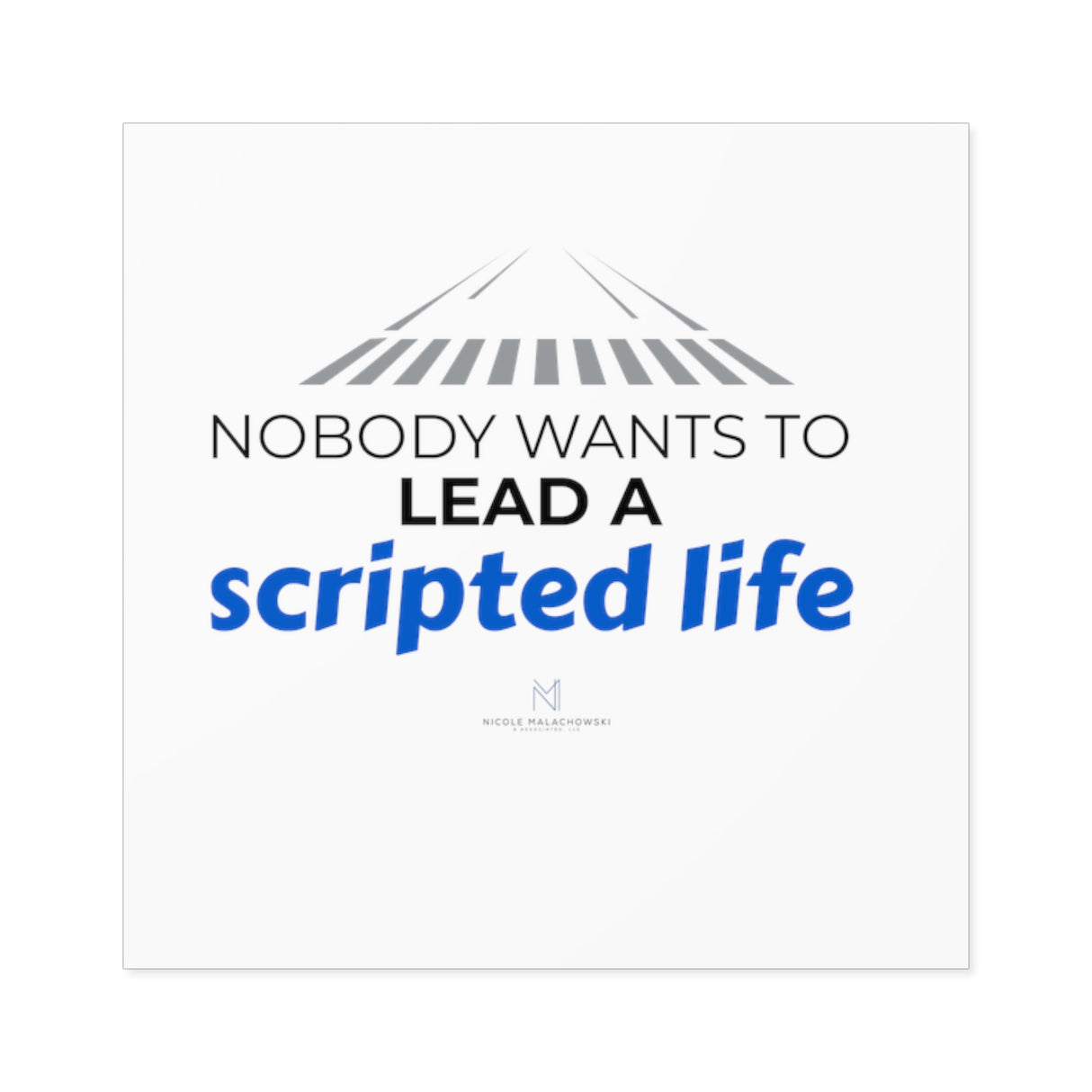 "Scripted Life" Square Stickers, Indoor/Outdoor