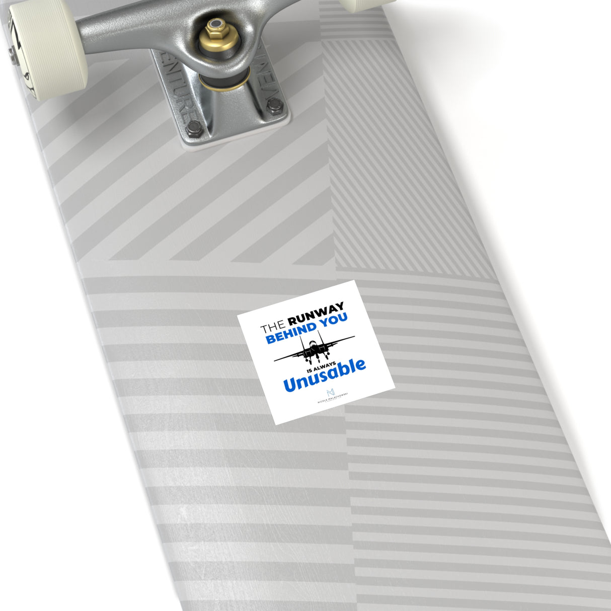 "The Runway Behind You" Square Stickers, Indoor/Outdoor