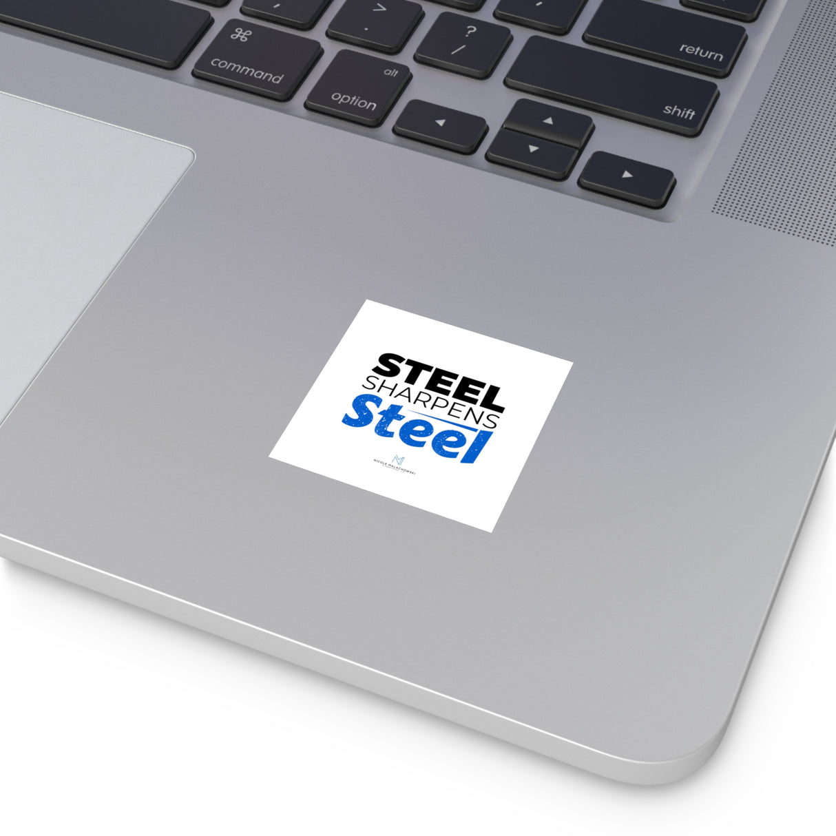 "Steel Sharpens Steel" Square Stickers, Indoor/Outdoor