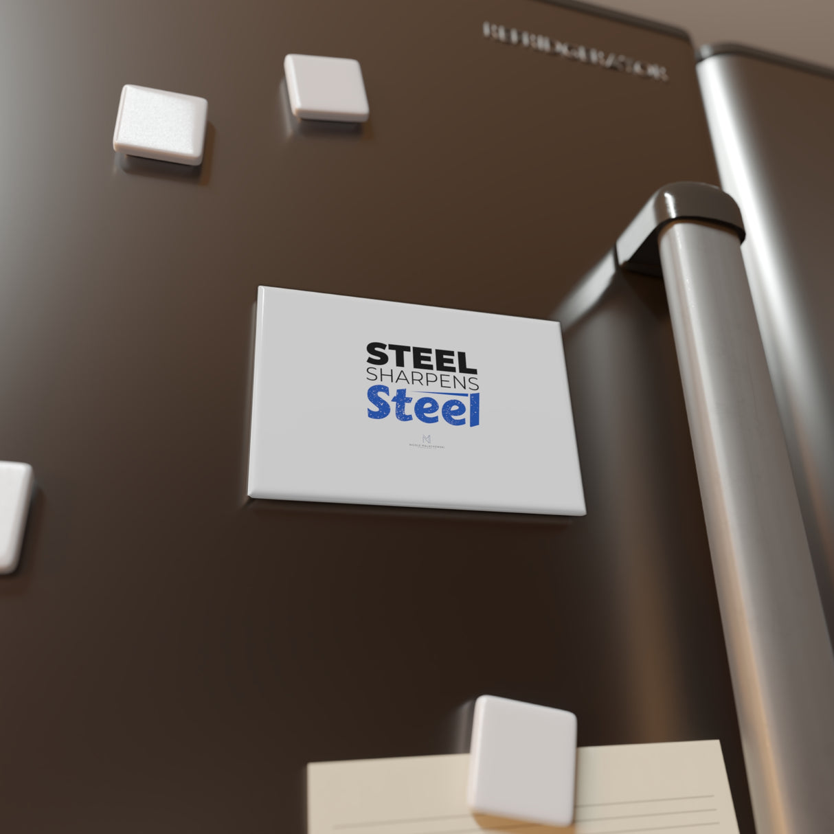 "Steel Sharpens Steel" Button Magnet, Rectangle