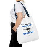 "The Runway Behind You" Reusable Shopping Tote Bag