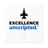 "Excellent Unscripted" Square Stickers, Indoor/Outdoor
