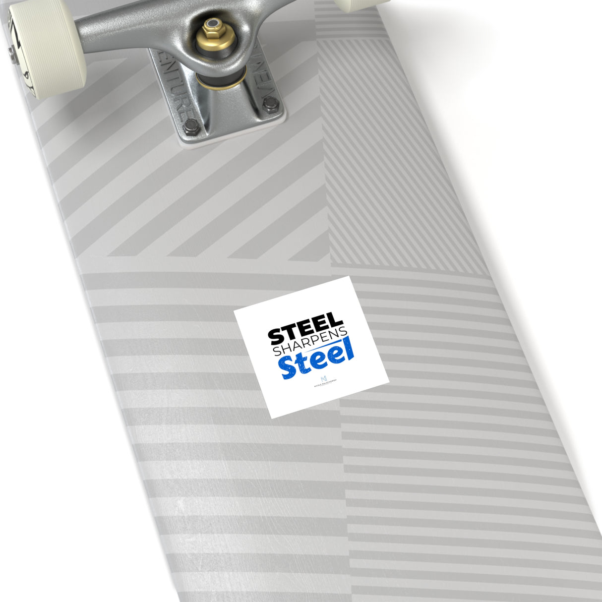 "Steel Sharpens Steel" Square Stickers, Indoor/Outdoor