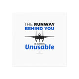 "Runway Behind you" Square Magnet