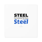 "Steel Sharpens Steel" Square Stickers, Indoor/Outdoor