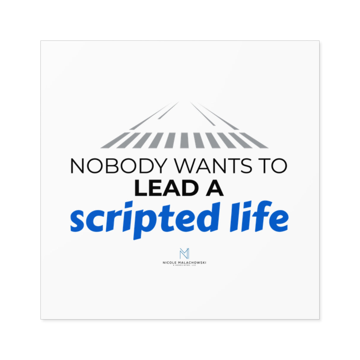 "Scripted Life" Square Stickers, Indoor/Outdoor
