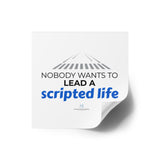 "Scripted Life" Square Stickers, Indoor/Outdoor