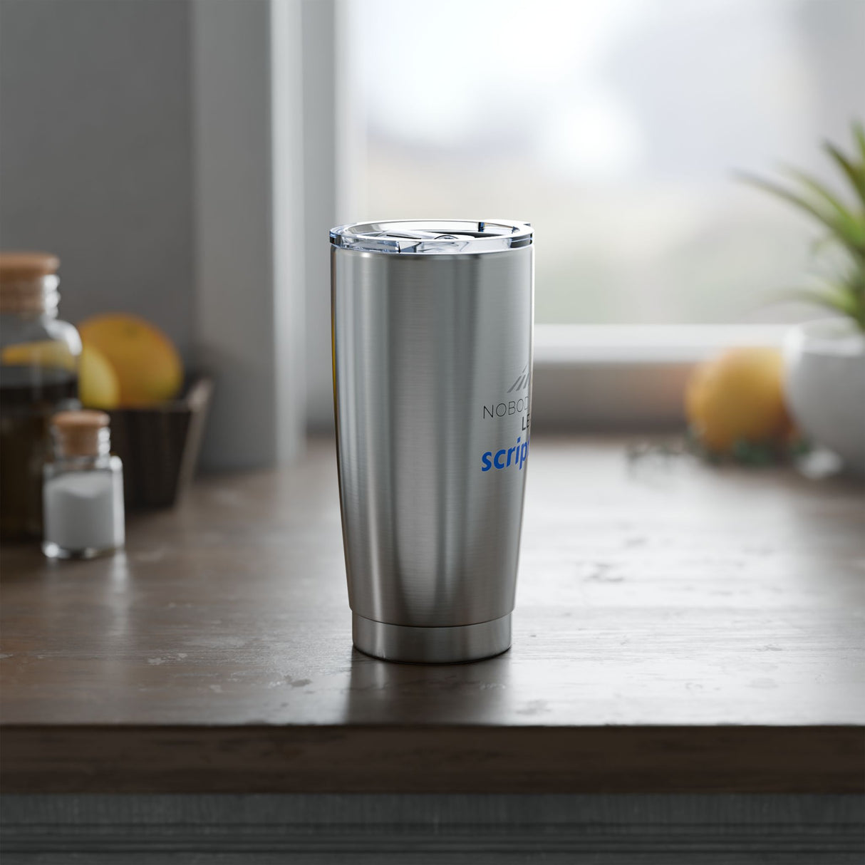 "No One Wants to Lead a Scripted Life" 20oz Silver Tumbler