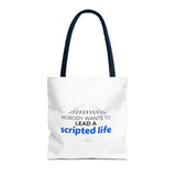 "Scripted Life" Reusable Shopping Tote Bag