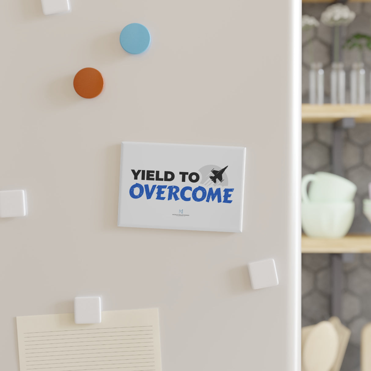 "Yield To Overcome" Button Magnet, Rectangle